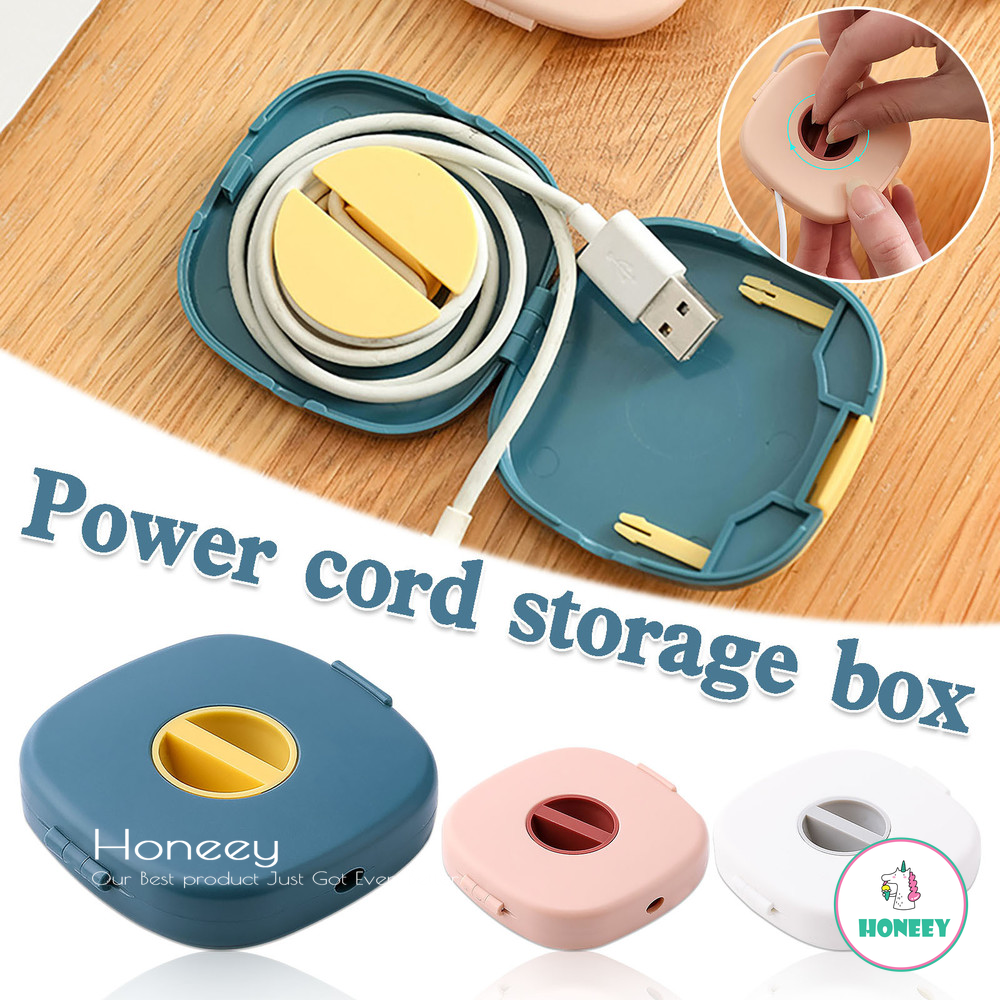 【Ready Stock】Rotatable Cable Storage Box Extendable Wire Cord Organizer Data Winder Management Multifunction Portable Organiser