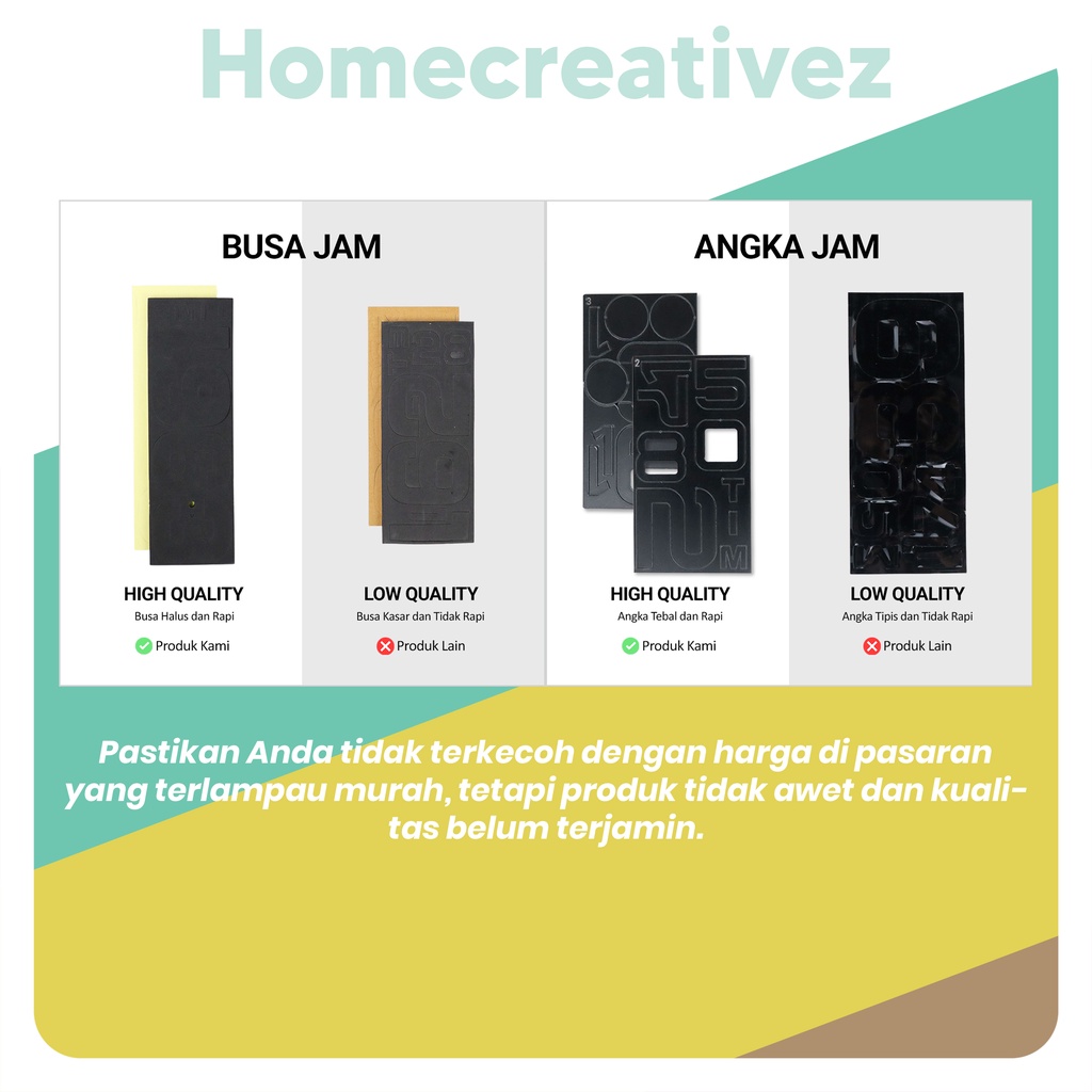 HOME CREATIVE Jam Dinding Besar 3d - Jam Analog - Giant Wall Clock - Jam Dinding Besar DIY - Jam Dinding Modern Minimalis - Jam Dinding Dekorasi