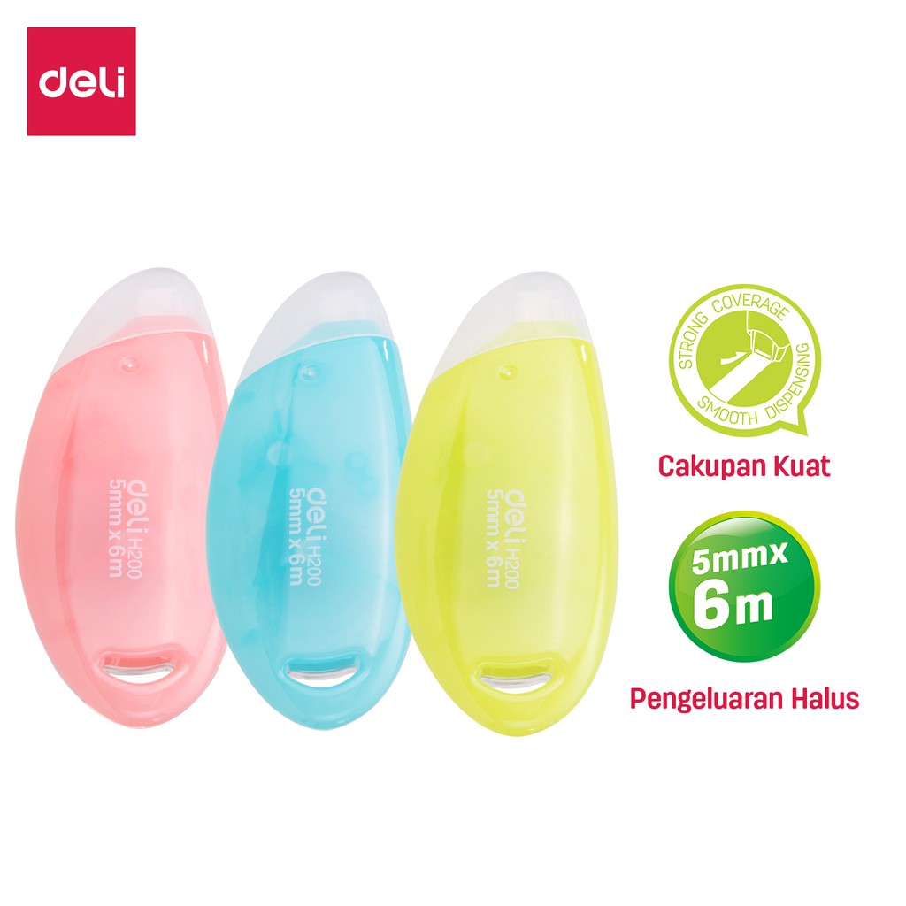 

Deli Koreksi Pita 6m daya penutup yang sangat baik random color EH20001