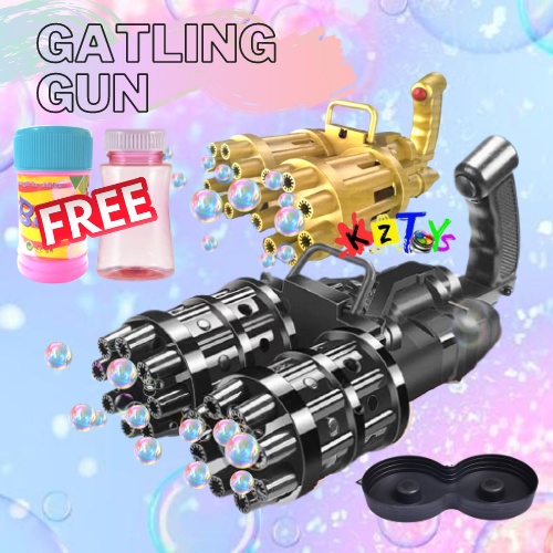 FREE ISI ULANG MAINAN ANAK GATLING GUN PISTOL BUBBLE MAINAN ELECTRIK BUBBLE GUN TIKTOK