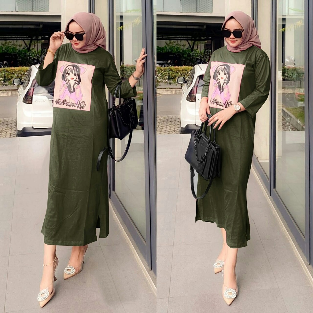 Long Tunik Aatekaa - Tunik Casual Perempuan - Baju Muslim Wanita Terbaru - Pakaian Perempuan