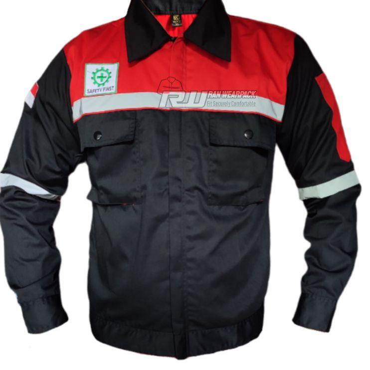 Bagus Banget.. KEMEJA SAFETY K3/ SERAGAM PT/ BAJU KERJA PROYEK/ WEARPACK ATASAN LENGAN PANJANG/ PAKA