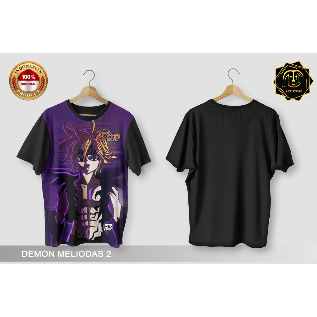 [ BAYAR DI TEMPAT ] BAJU PRINTING GAMBAR ANIME NANATSU NO TAIZAI DEMON MELIODAS 2 - KAOS DISTRO ORIG