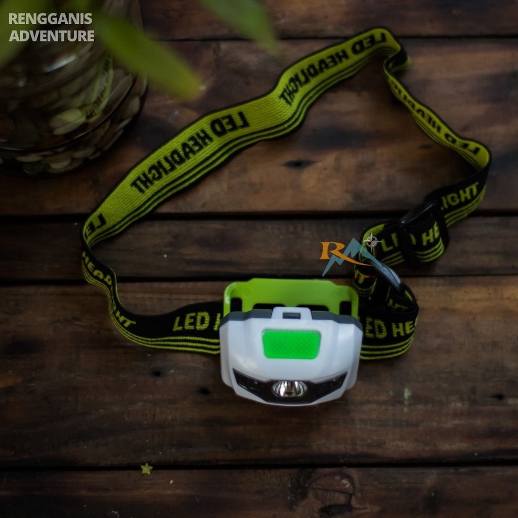 Headlamp Mitsuyama Batre AAA Senter Kepala Mata Kucing Baterai Hiking