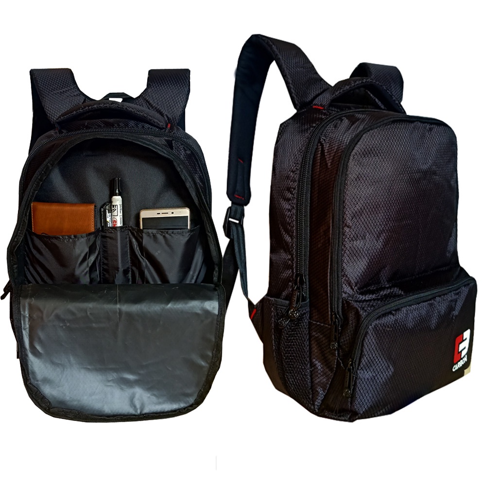 Backpack Carboni  Ransel Original RA OO5O BLACK TAS Sekolah SD/ SMP Urban Style Casual pria wanita + FRE Raincofer