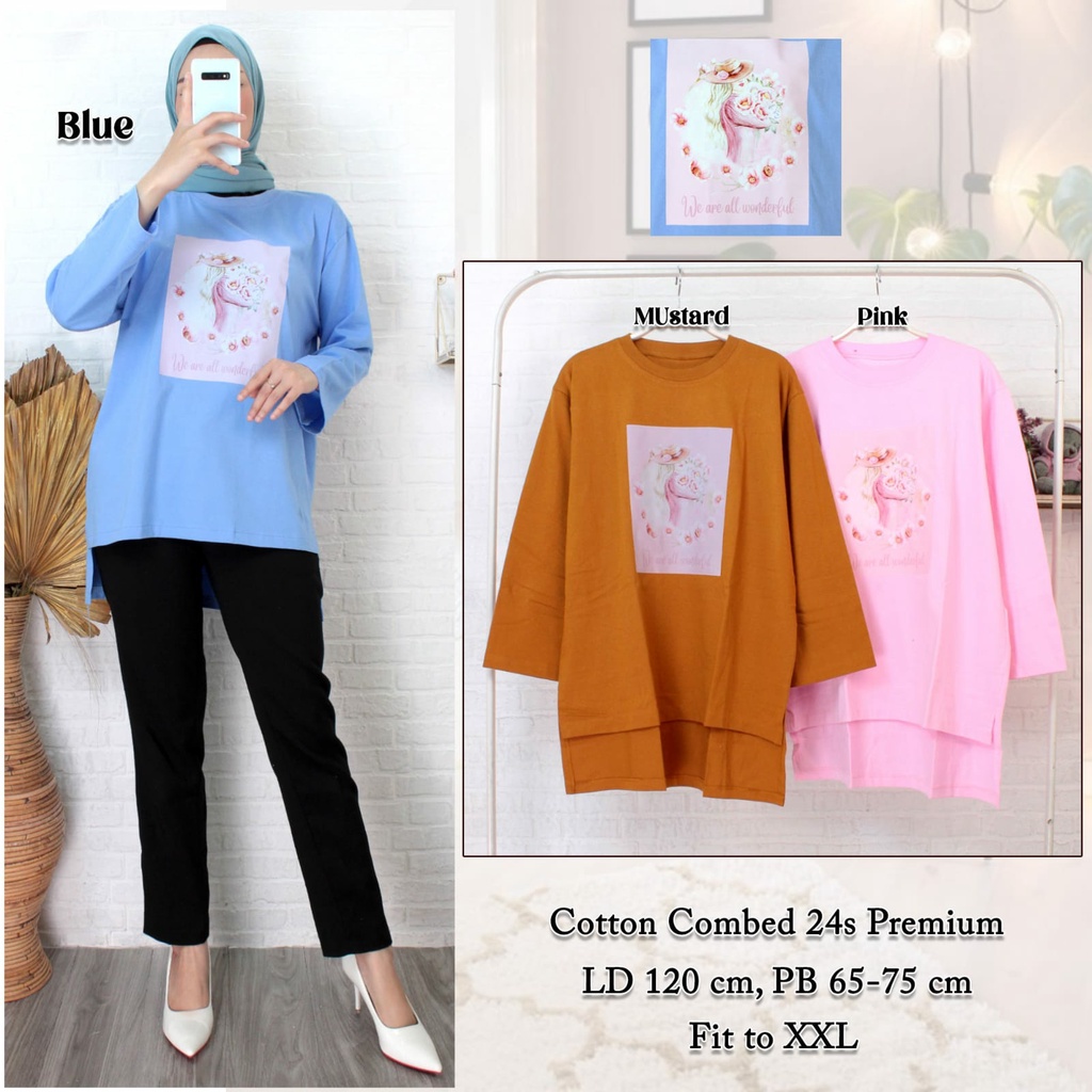 Blouse Cotton Combed Premium Jumbo XXL LD 120cm