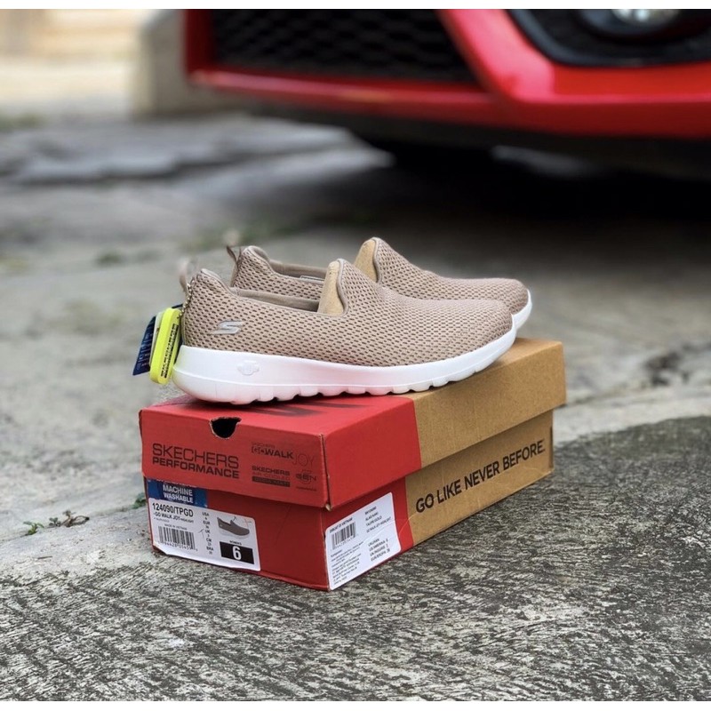Sepatu SKECHERS GO WALK JOY-HIGHLIGHT TAUPE/GOLD 124090/TPGD (WOMEN)