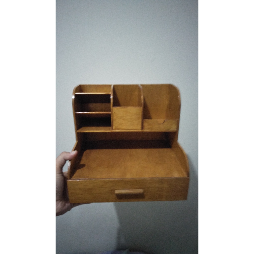 

Storage Box Wooden Container Desk Serba Guna