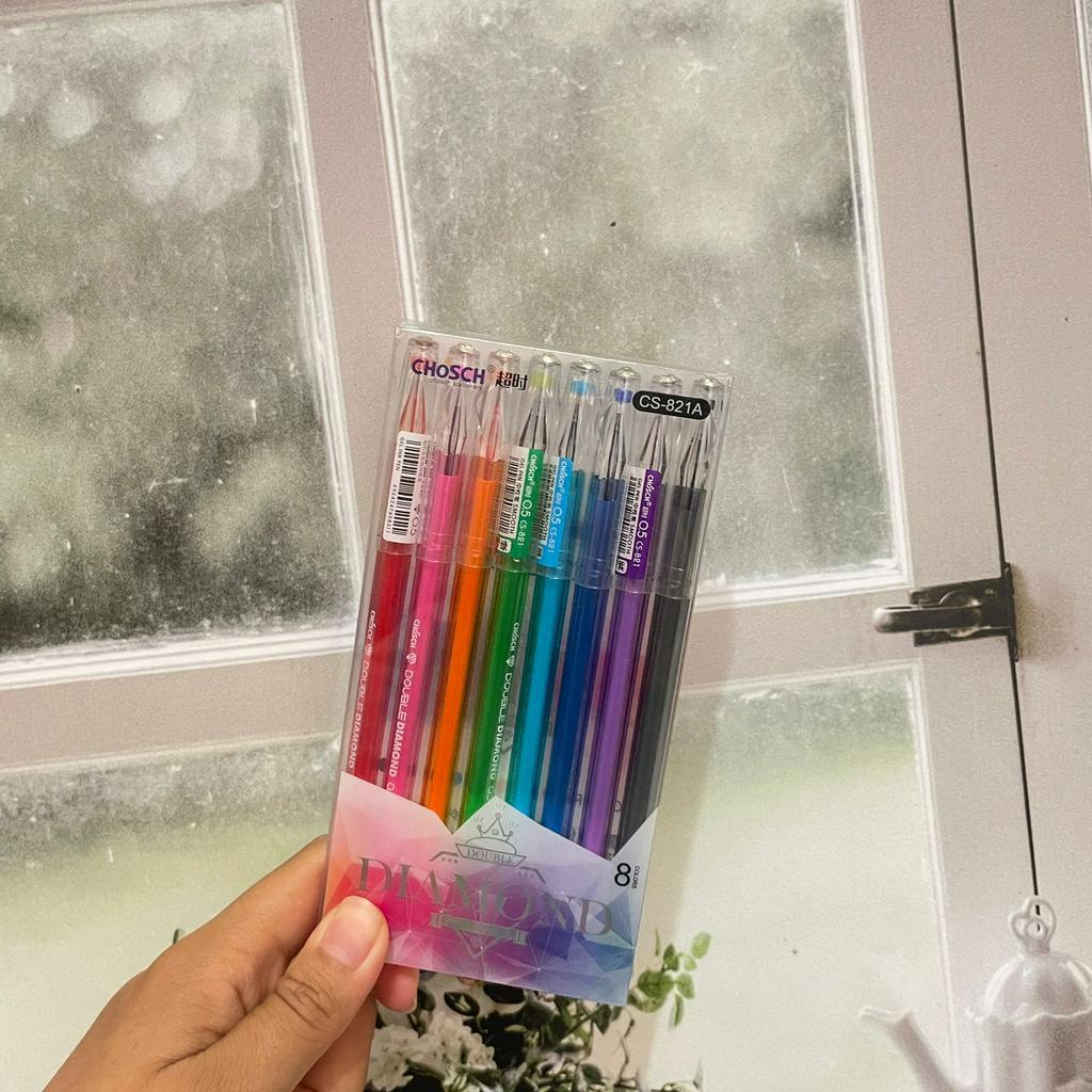 

Colour Pen 1 Box Lengkap isi 8 Pcs Warna CS-821A Keren Kualitas Terbaik / Pulpen Warna-Warni 1 Paket Komplit Alat tulis Stationary Fancy Harga murah bisa COD