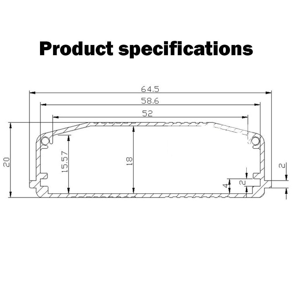 Populer Papan Sirkuit Shell Aluminium Perisai Kotak100 * 64.5 * 20mm Proyek Elektronik Box