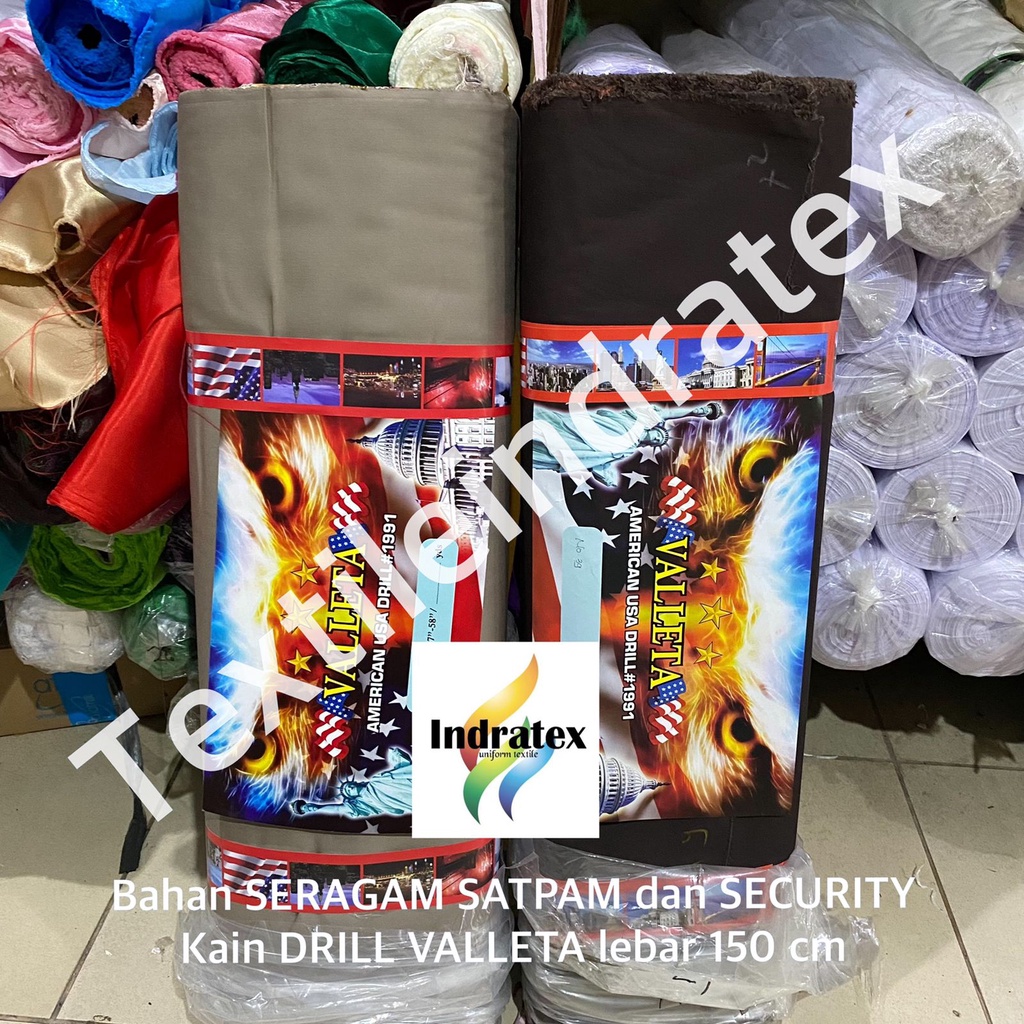 ( per 1 roll ) Bahan seragam POLISI SATPAM SECURITY kain twill AMERICAN DRILL VALLETA lebar 150 cm baju PDH PDL