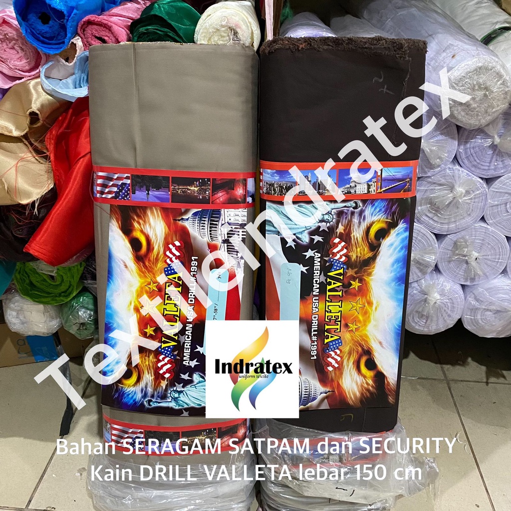 ( per setengah meter ) Bahan seragam POLISI SATPAM SECURITY kain twill AMERICAN DRILL VALLETA lebar 150 cm baju PDH PDL