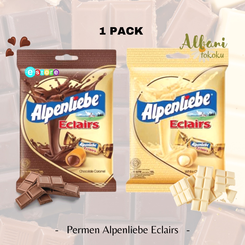 

Permen Alpenliebe Eclairs Coklat Caramel 1 Pack - Permen Coklat - Kemasan 144 gr Isi 40 Pcs - Alpenliebe White Chocolate