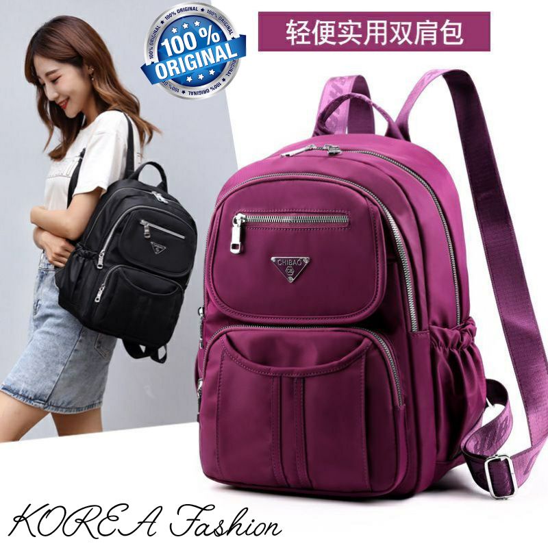 ORIGINAL Tas Ransel Chibao Wanita IMPORT KOREA Elegan Design Terbaru Anti Air Best Seller