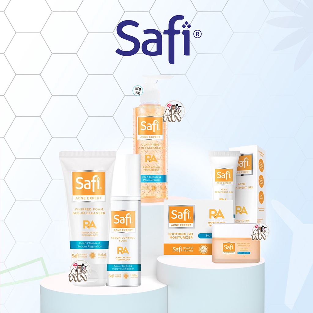 SAFI RA ACNE EXPERT SERIES (WHIPPED FOAM SEBUM CLEANSER/SEBUM CONTROL FLUID/CLARIFYING 2IN1 CLEAN/TREATMENT GEL)