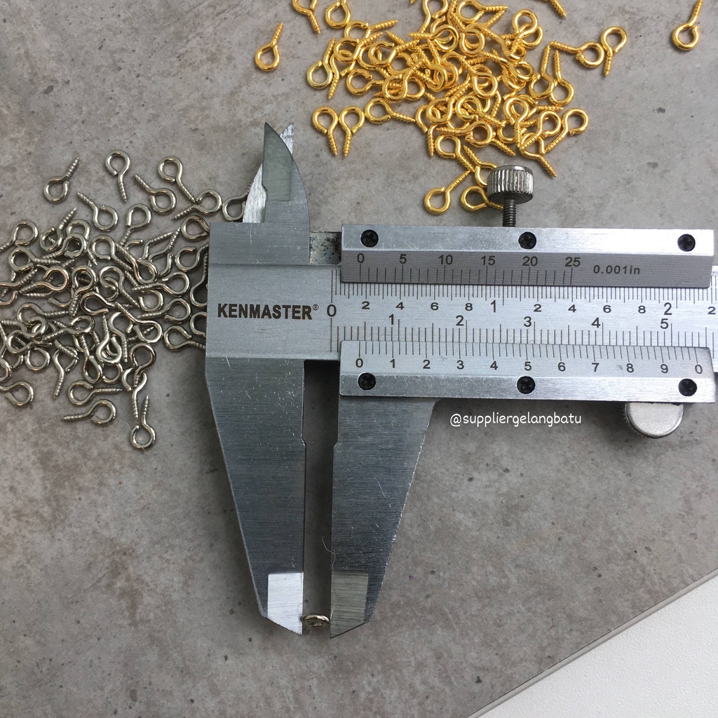 Screw Eye Pins | Paku Mata Ulir Claw Golden Silver Accessories DIY 4mm