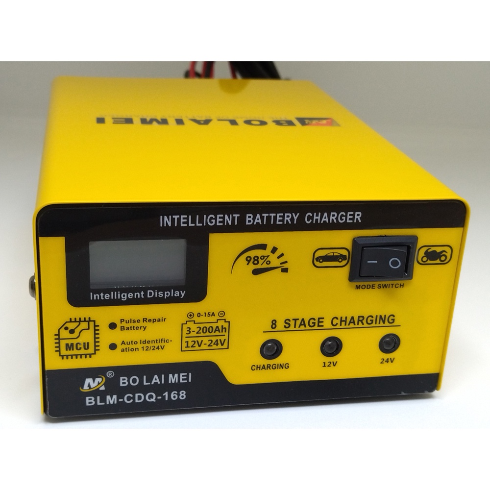 Charger Aki Mobil Motor 250W 12V/24V 200AH - BLM-CDQ-168 - Yellow