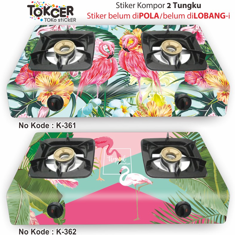 Stiker Kompor 2 Tungku FLAMINGO