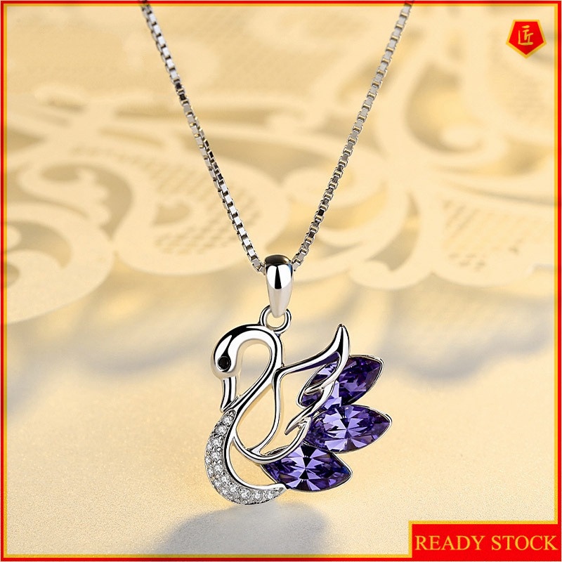 [Ready Stock]Fashion Simple Swan Pendant Necklace Elegant Clavicle Chain