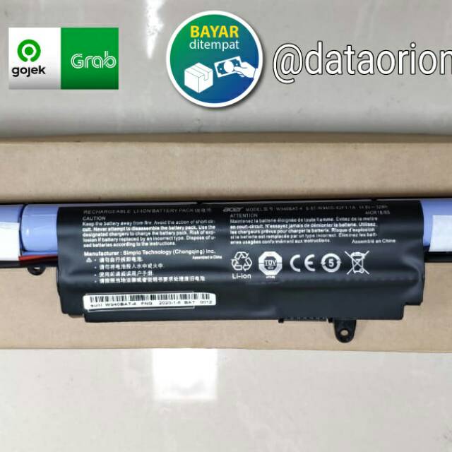 Baterai battery  Acer z476 z 476 clevo w94ls w940