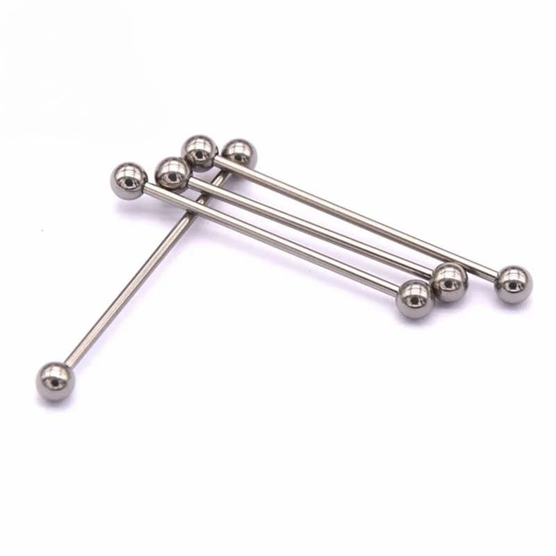 1 pcs industrial piercing-anting lidah-anting stainless steel-anting panjang