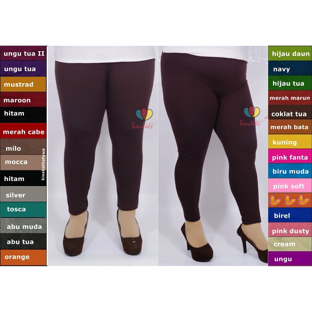 Legging Dewasa Kaos Polos uk Jumbo / fit to XXL Celana Panjang Wanita Dalaman Leging Jumbo Big Size