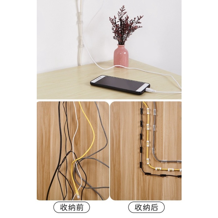 BAROKAH GAMIS Klip 20 PCS Tempel Manajemen Kabel Wire Organizer housing clamp cable