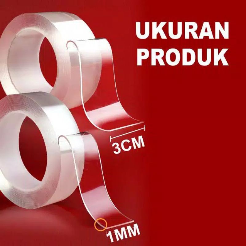 Medan Termurah best seller Perekat ajaib Double Tape 2mm 1 meter