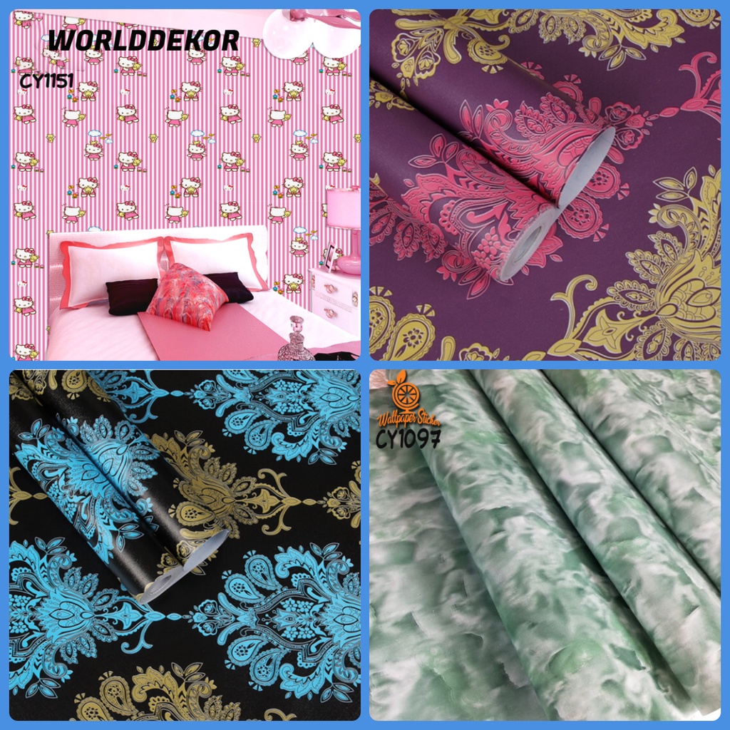 wallpaper Waterpooftahan Lama Size 45cm x 9m Wallpaper Stiker Dinding - WORLDDEKOR