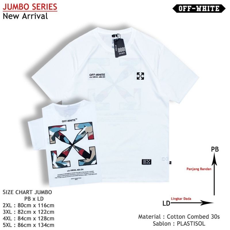 KAOS OFF WHITE BIG SIZE/KAOS OFF WHITE JUMBO/TSHIRT OFF WHITE BIG SIZE/TSHIRT OFF WHITE JUMBO