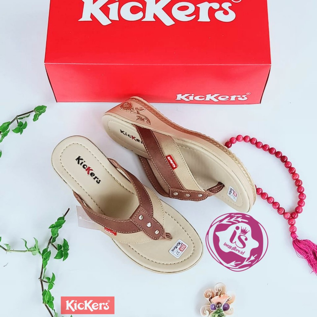 SANDAL WEDGES WANITA KICKERS HITS KODE  L023  MURAH GROSIR