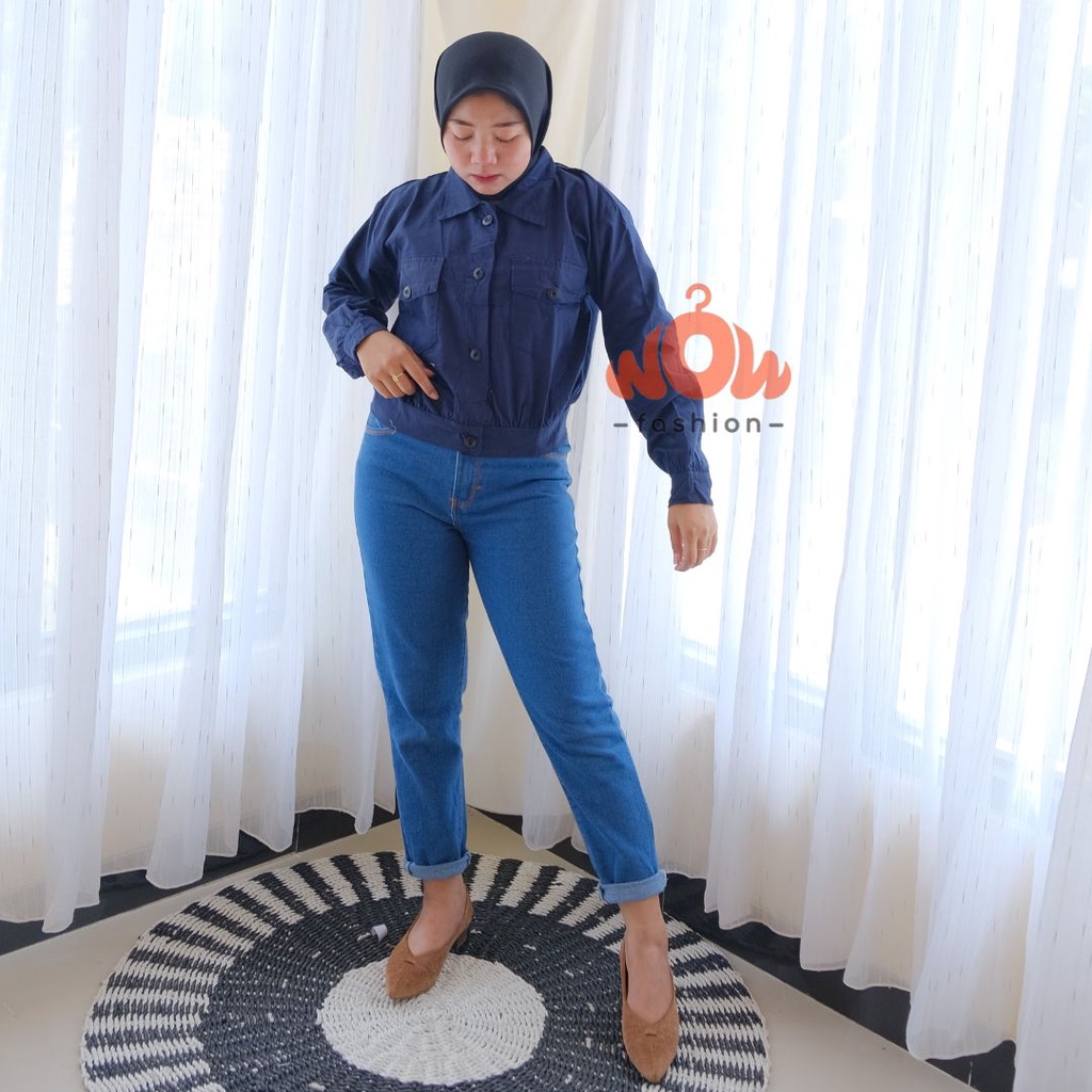 MEGGY CROP KEMEJA CROP LINEN PREMIUM WANITA