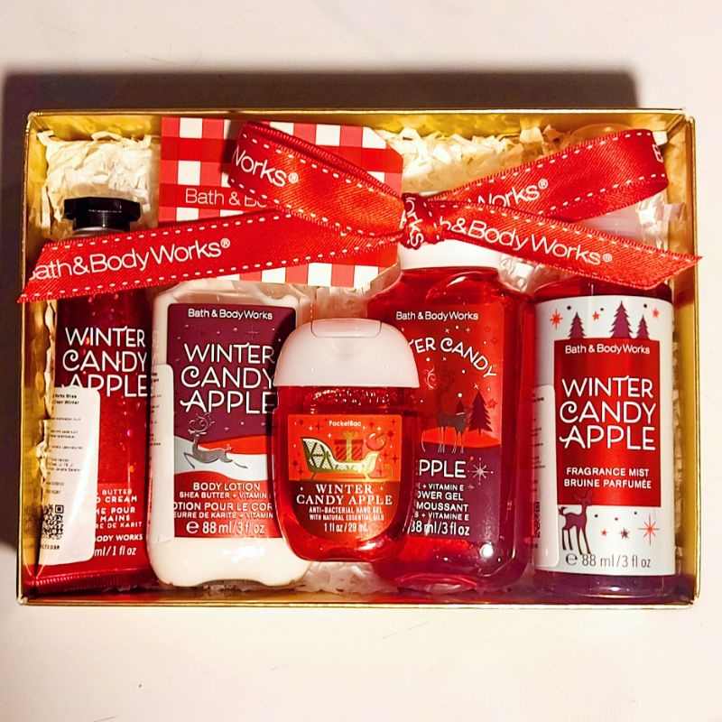 BBW WINTER CANDY APPLE GIFT SET BATH &amp; BODY WORKS