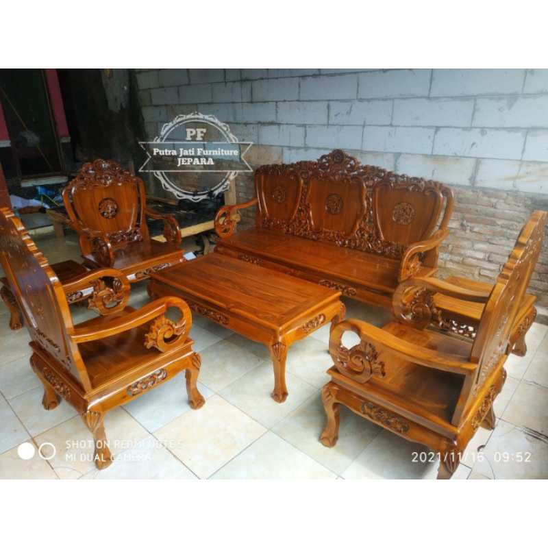 Kursi Ruangan Tamu Meja Tamu Rumah Kayu Jati Jepara