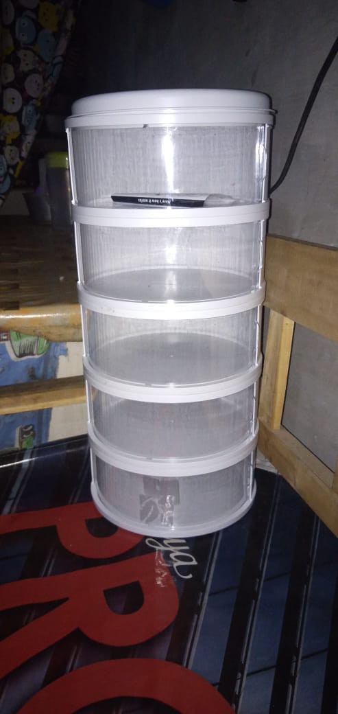 Rak Lauk 4 Dan 5 Susun Warna Polos / Tudubg Saji / Food Storage Only White