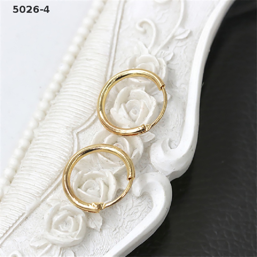 5026-4 2016 Fashion Sterling Silver Gold Endless Hoop Rings Lip Nose Ear Studs Earrings 5026-4