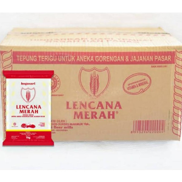 Tepung Terigu Lencana Merah Kemasan 1kg Per Dus Isi 12