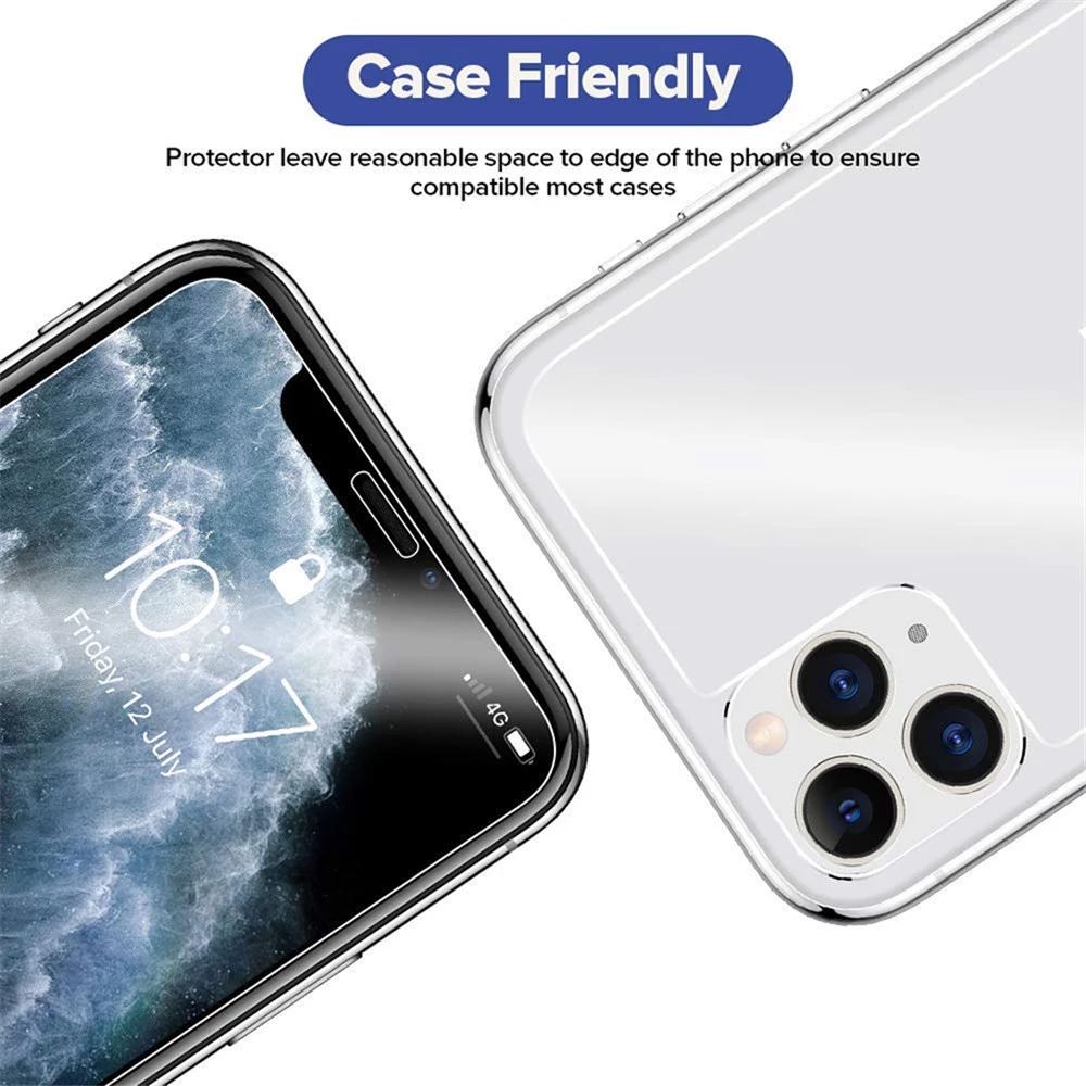 Front+Back Rear Tempered Glass Suitable for iPhone 12 Mini Pro Max Screen Full Protector Transparent Clear Film Case Friendly