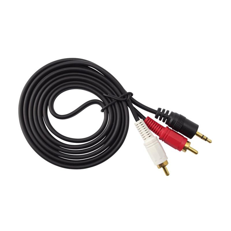 Kabel Audio 2 RCA to AUX 3.5 Male / RCA to Mini Stereo 2-1 1.5 Meter