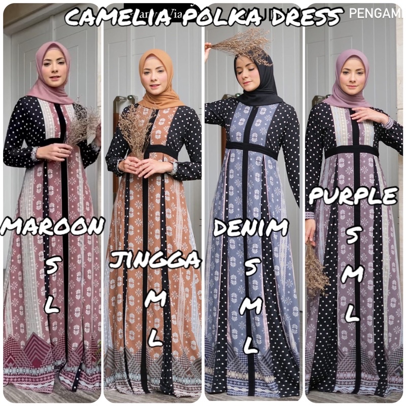 ❗️SIAP KIRIM❗️- CRAZY HOT SALE CAMELIA POLKA MOTIF SAMA DENGAN NEW JAMEELA LUXURY DRESS JAVINA OFFIC