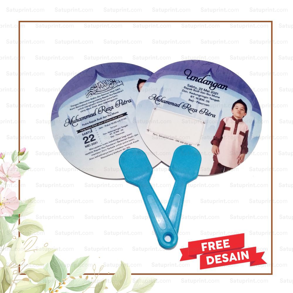 Undangan Kipas khitanan, Undangan khitanan kipas, Undangan khitanan unik | 15 x 15 cm