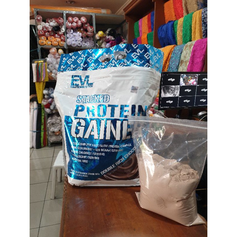 Jual Evl Stacked Protein Mass Gainer Repack Eceran 900gr Shopee Indonesia