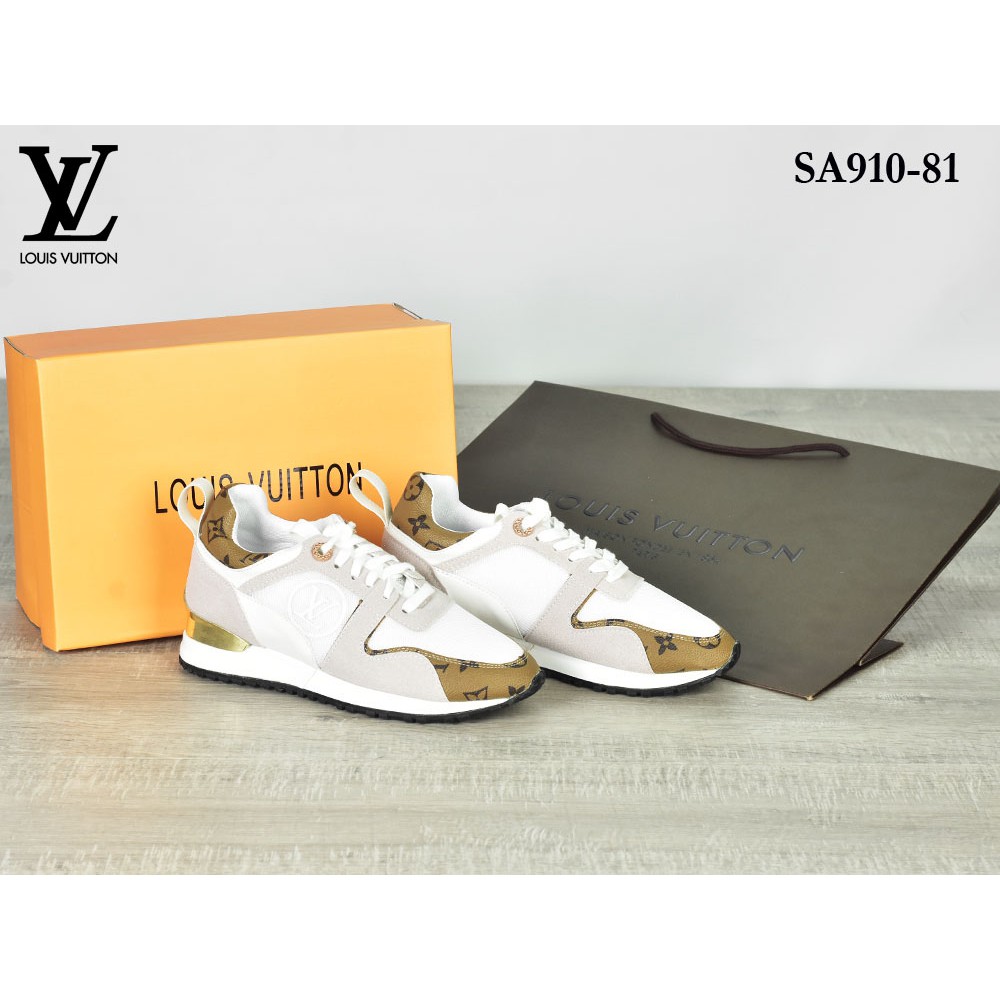 Sepatu LV Sneaker Run Away Circle Signature ABU PUTIH - REVERSE SA910-81