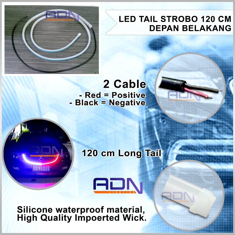 LAMPU LED TAIL TRUNK BAGASI DEPAN BELAKANG MOBIL KEDIP 120 CM