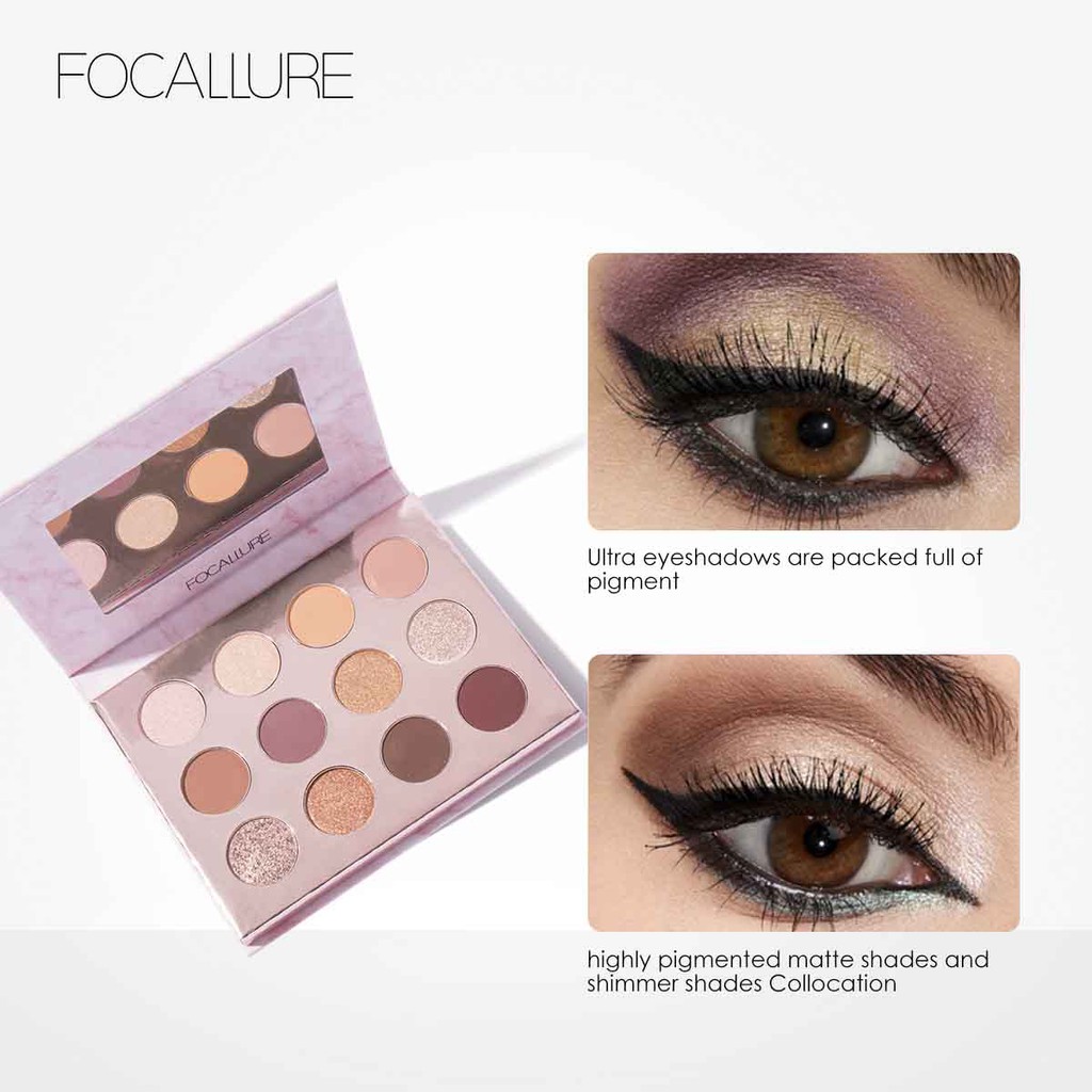 FA61 3 FOCALLURE 12 Colors Eyeshadow Palette Eye Makeup