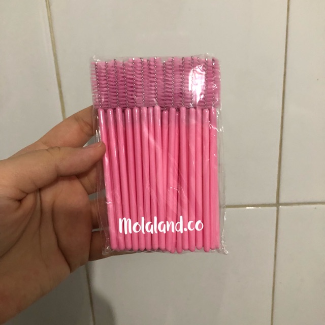 50PC SISIR BULUMATA MASCARA WANDS SPOOLIE EYELASH EXTENSION SAMBUNG BULUMATA KOREA