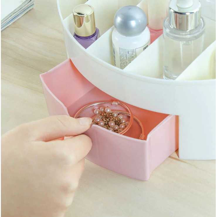 Kotak Make Up Organizer Tempat Perlengkapan Kosmetik Perhiasan Aksesoris Rak Skincare Multifungsi