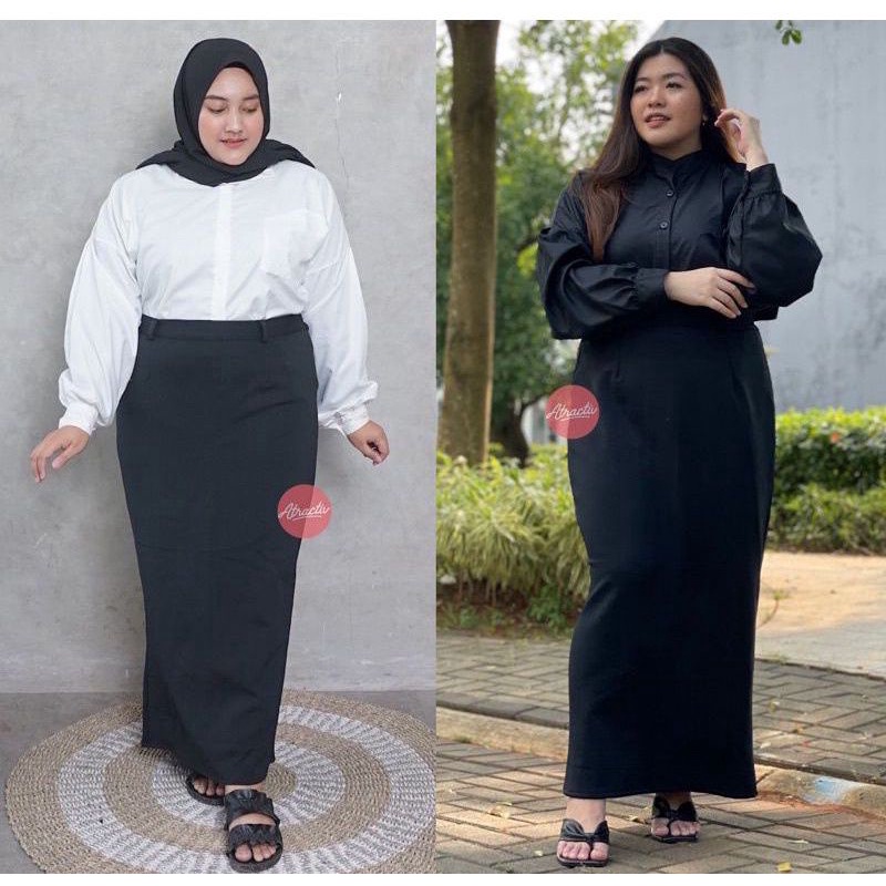 ROK SPAN PANJANG MAXI SKIRT BIG SIZE XXL/ ROK KERJA FORMAL / ROK SPAN JUMBO