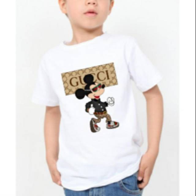 Kaos GUCCI| Baju GUCCI Mickey Mouse| Baju Anak | Baju Cewe | Baju Cowo | Unisex
