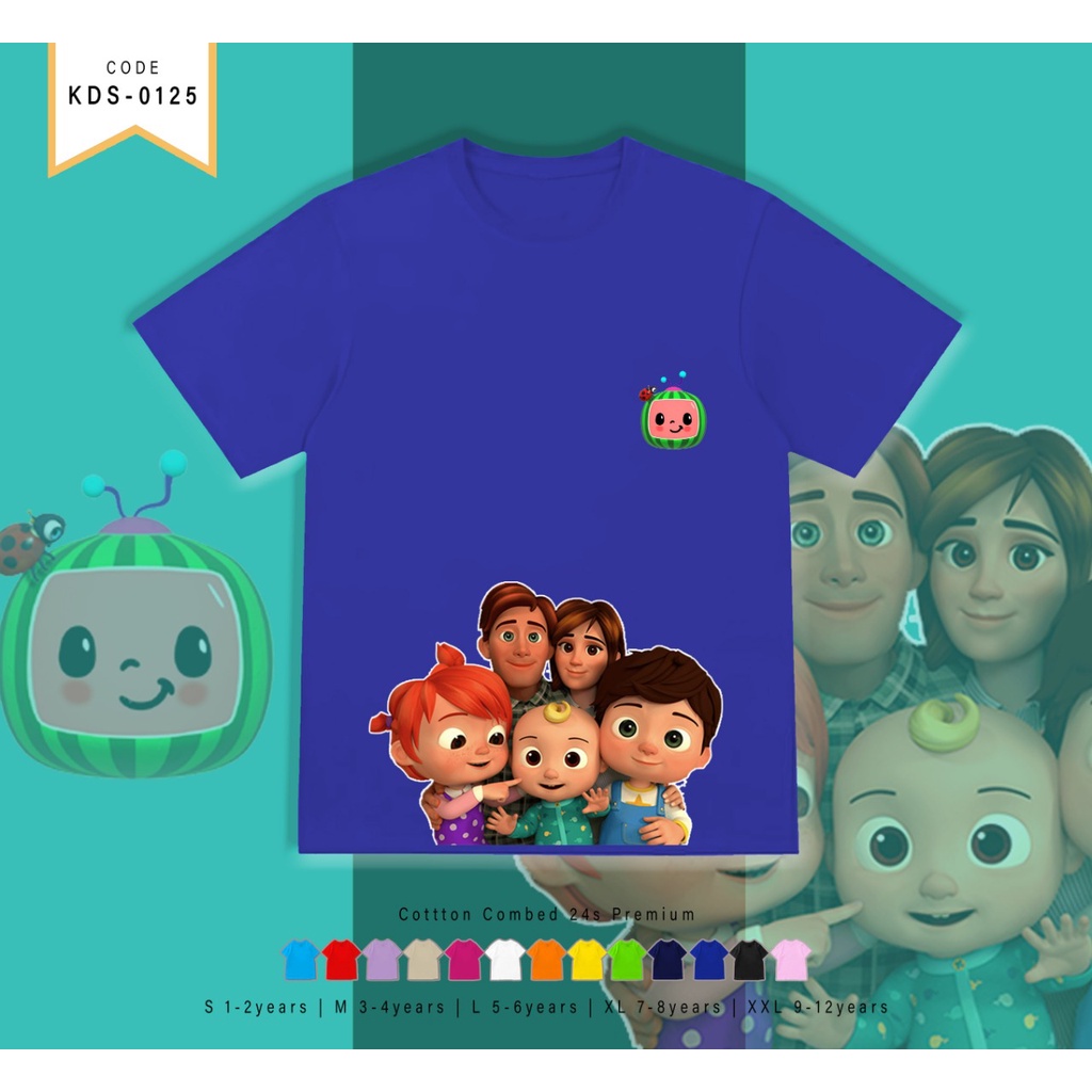 T-SHIRT KIDS / KAOS ANAK-ANAK BERGAMBAR COCO MELON FAM/ CUSTOM KAOS / MURAH